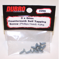  3 x 8mm countersunk self tapping screw DBR2296