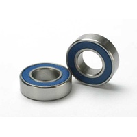  Ball bearings, blue rubber shield, 8 x16 x 4mm (2)  5118