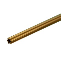  Brass Star  Tube 0.014&quot; Wall x 12&quot; Long 2pcs KnS-5088