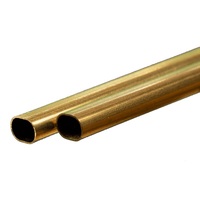  Brass Oval Tube 0.014&quot; Wall x 12&quot;&quot; Long 2pcs KnS-5094