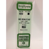 0.023 x 0.023 x 14&quot; (10) HO-Scale Strips EG8202